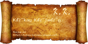 Kókay Kálmán névjegykártya